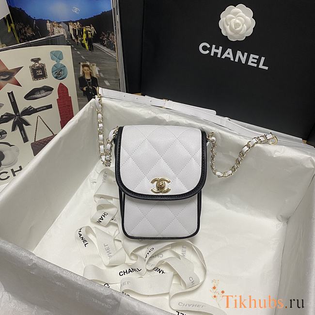 Chanel Mini Messenger Bag Black/White As2540 Size 17 × 13 × 6 cm - 1