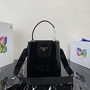 Prada Glossy Bucket Bag Black 1BA319 Size 22 x 23 x 13 cm - 1