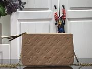 Louis Vuitton Pochette Double Zip Apricot With Beige M63919 Size 20 x 12.5 x 3 cm - 1