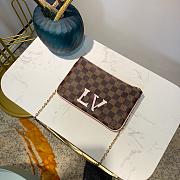 LV Pochette Double Zip Damier Ebene N60254 Size 20 x 13 x 5.5 cm - 3