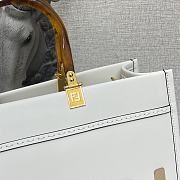 Fendi Medium Leather Tote Bag White 887 Size 36 x 17 x 31 cm - 6