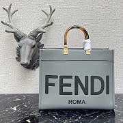 Fendi Medium Leather Tote Bag Gray 887 Size 36 x 17 x 31 cm - 1