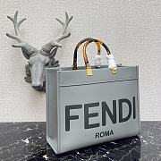 Fendi Medium Leather Tote Bag Gray 887 Size 36 x 17 x 31 cm - 3