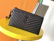 YSL Caviar Zipper Clutch 423297 Size 23 x 13 x 1 cm - 1