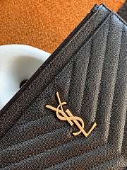 YSL Caviar Zipper Clutch Gold Logo 423297 Size 23 x 13 x 1 cm - 2