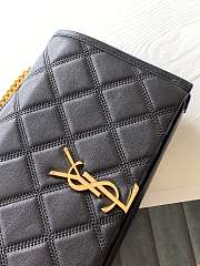 YSL Becky Lambskin Chain Bag Black 585031 Size 22.5 x 14.5 x 5 cm - 4