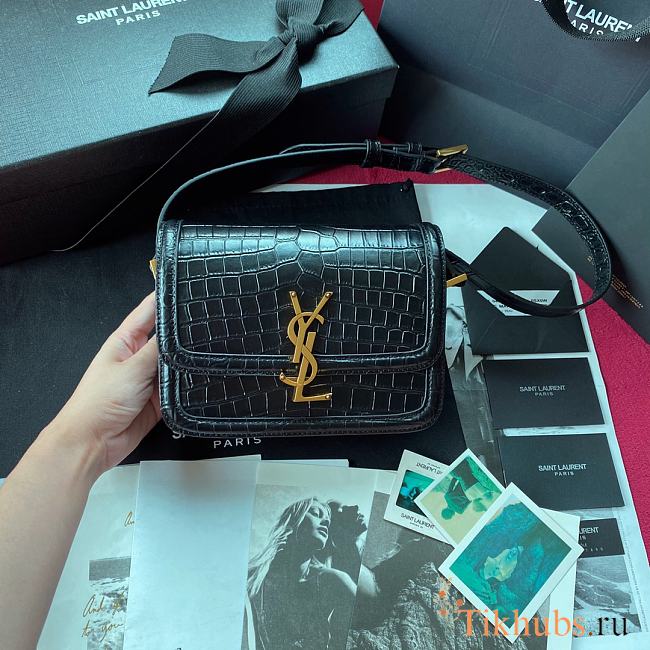 YSL Solferino Satchel In Box Crocodile Pattern 634306 Size 19 x 13 x 5 cm - 1