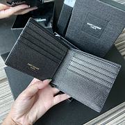 YSL Men's Short Single-Compartment Wallet A075K Size 11 x 9.5 × 2.5 cm - 4