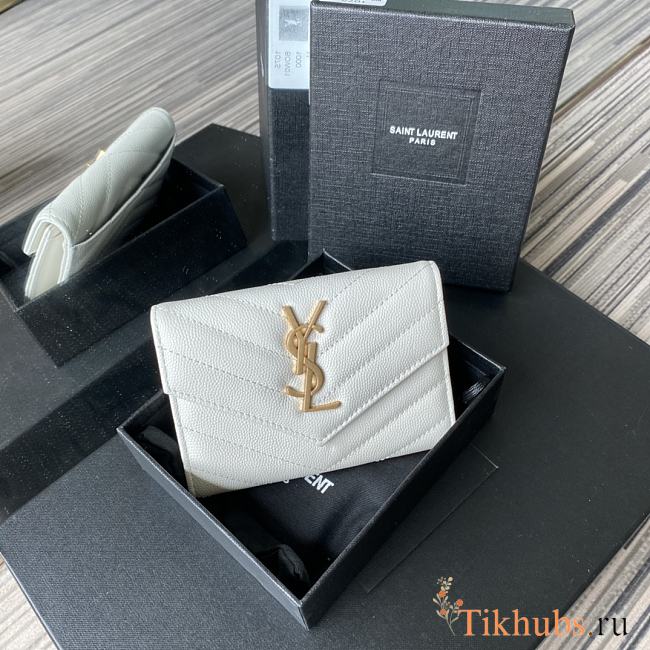 YSL Small Wallet White A026K Size 13.5 x 9.5 x 3 cm - 1