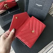 YSL Small Wallet Red A026K Size 13.5 x 9.5 x 3 cm - 3