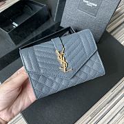 YSL Small Wallet Blue A026K Size 13.5 x 9.5 x 3 cm - 1