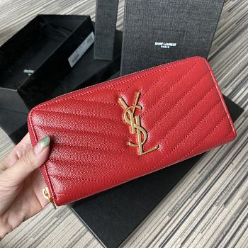 YSL Wallet Red 358094 Size 19 x 9 cm