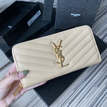 YSL Wallet Beige 358094 Size 19 x 9 cm