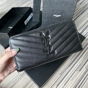 YSL Wallet Full Black 358094 Size 19 x 9 cm