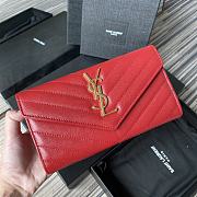 YSL Wallet Red 437469-1 Size 19 x 9 cm - 1