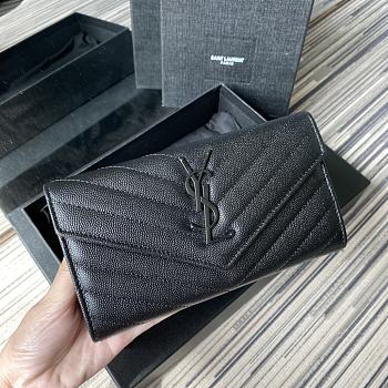 YSL Wallet Full Black 437469-1 Size 19 x 9 cm