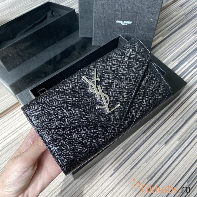 YSL Wallet Silver Logo 437469-1 Size 19 x 9 cm - 1