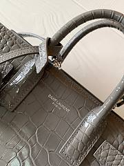 YSL Bag With Crocodile Pattern Gray 392035 Size 22 x 18 x 10.5 cm - 5