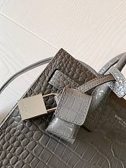 YSL Bag With Crocodile Pattern Gray 392035 Size 22 x 18 x 10.5 cm - 6