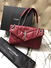 YSL LOULOU PUFFER Quilted Lambskin Bag Red 577476 Size 29 x 17 x 11 cm - 1