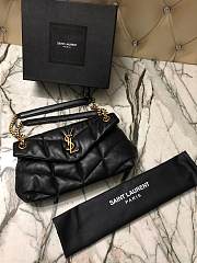 YSL LOULOU PUFFER Quilted Lambskin Bag Black Gold 577476 Size 29 x 17 x 11 cm - 3