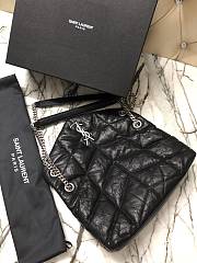 YSL LOULOU PUFFER Quilted Lambskin Black Silver 577476 Size 29 x 17 x 11 cm - 6