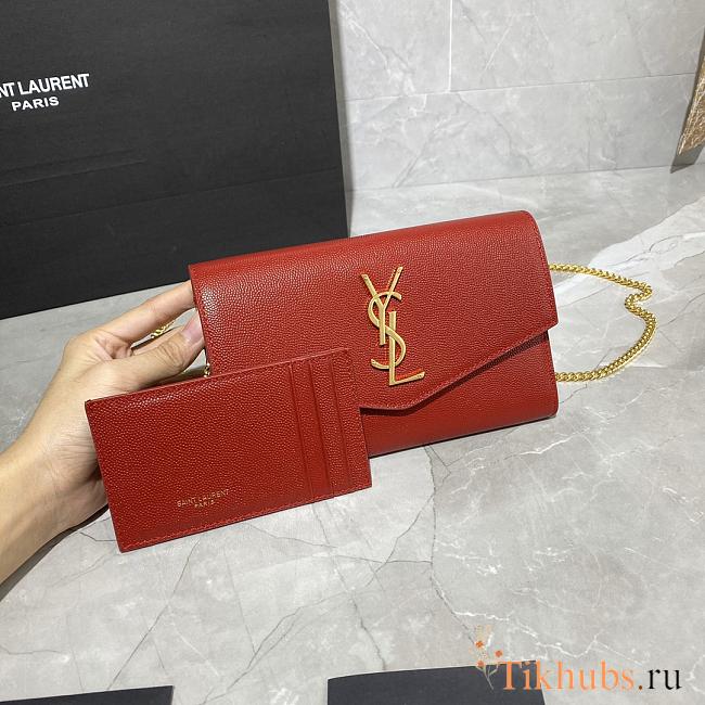 YSL Mini Envelope Bag Red 607788 Size 19 x 12 x 4 cm - 1