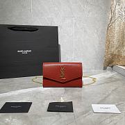 YSL Mini Envelope Bag Red 607788 Size 19 x 12 x 4 cm - 4