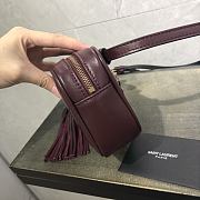 YSL Calfskin Waist Bag Red 534817 Size 15.5 x 10.5 x 5.5 cm - 6