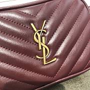 YSL Calfskin Waist Bag Red 534817 Size 15.5 x 10.5 x 5.5 cm - 2