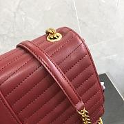 YSL Chain Bag Red 532652 Size 24 x 19 x 7 cm - 3