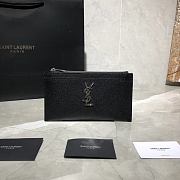 YSL Clutch Italian Leather Silver Lock 554188 Size 20 × 12 × 1 cm - 1