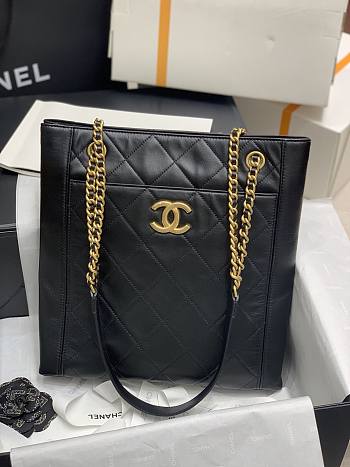 Chanel Shopping Bag Black 30 x 29 x 7.5 cm