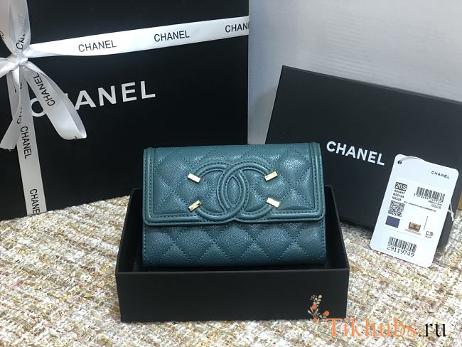 Chanel CC Small Wallet Blue 84447 Size 15 cm - 1