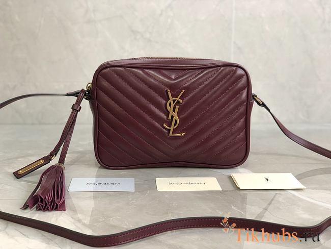 YSL Lou Camera Bag Dark Red 520534 Size 23 x 16 x 6 cm - 1