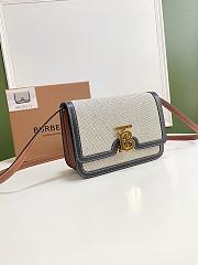 BURBERRY Two-Color Canvas And Leather Lock Bag Size 21 x 16 x 6 cm - 4