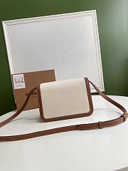 BURBERRY White/Brown Canvas And Leather Lock Bag Size 21 x 16 x 6 cm - 6