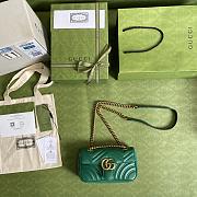 Gucci Shoulder GG Marmont Mini Green 446744 23 x 13 x 6 cm - 3