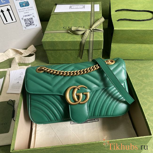 Gucci Shoulder GG Marmont Green 443497 Size 26 x 15 x 7 cm - 1