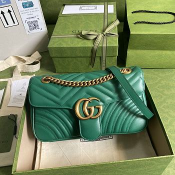 Gucci Shoulder GG Marmont Green 443497 Size 26 x 15 x 7 cm