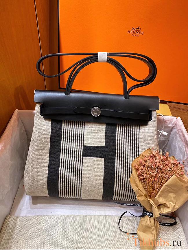 Hermes Herbag PM Black/White Size 25 x 31 x 10 cm - 1