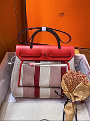 Hermes Herbag PM Red/White Size 25 x 31 x 10 cm - 6