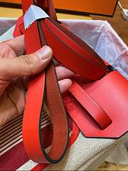 Hermes Herbag PM Red/White Size 25 x 31 x 10 cm - 3