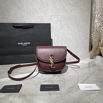 YSL Kaia Small Wine Red 619740 Size 18 x 15.5 x 5.5 cm