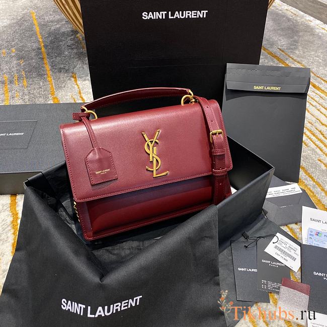 YSL Medium Sunset Red Wine 634723 Size 25 x 18 x 5 cm - 1