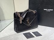 YSL Cowhide Crocodile Black 2824 Size 24 cm - 6