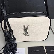 YSL Lou Camera Bag Black/White 520534 Size 23 x 16 x 6 cm - 1