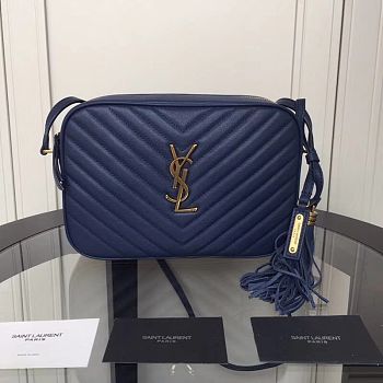 YSL Lou Camera Bag Blue 520534 Size 23 x 16 x 6 cm