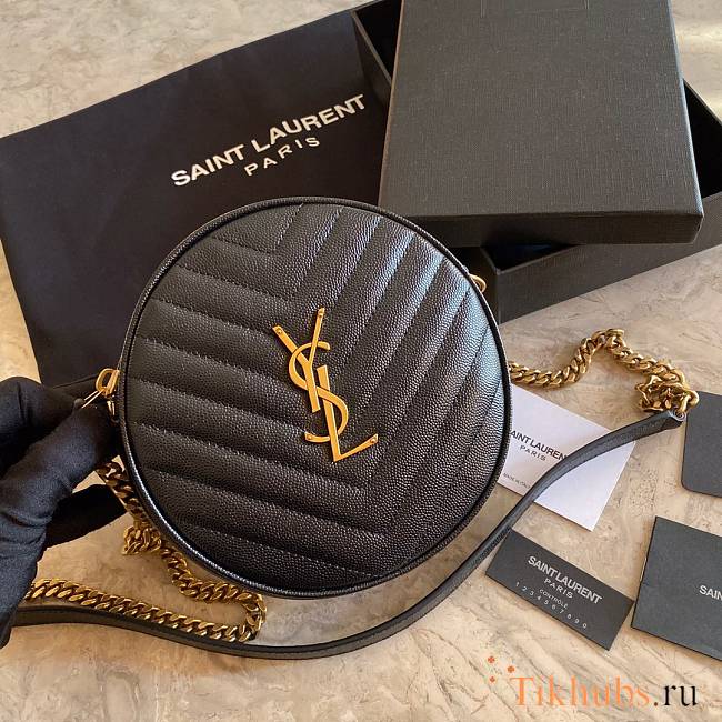 YSL VINYLE Pouch Black 610436 Size 17 x 17 x 5.5 cm - 1