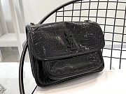 YSL Niki Crocodile Pattern Black 498894 Size 28 × 20 × 8 cm - 6